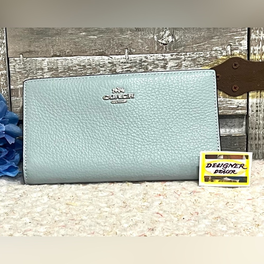 COACH Pebbled Leather Slim Wallet C8329